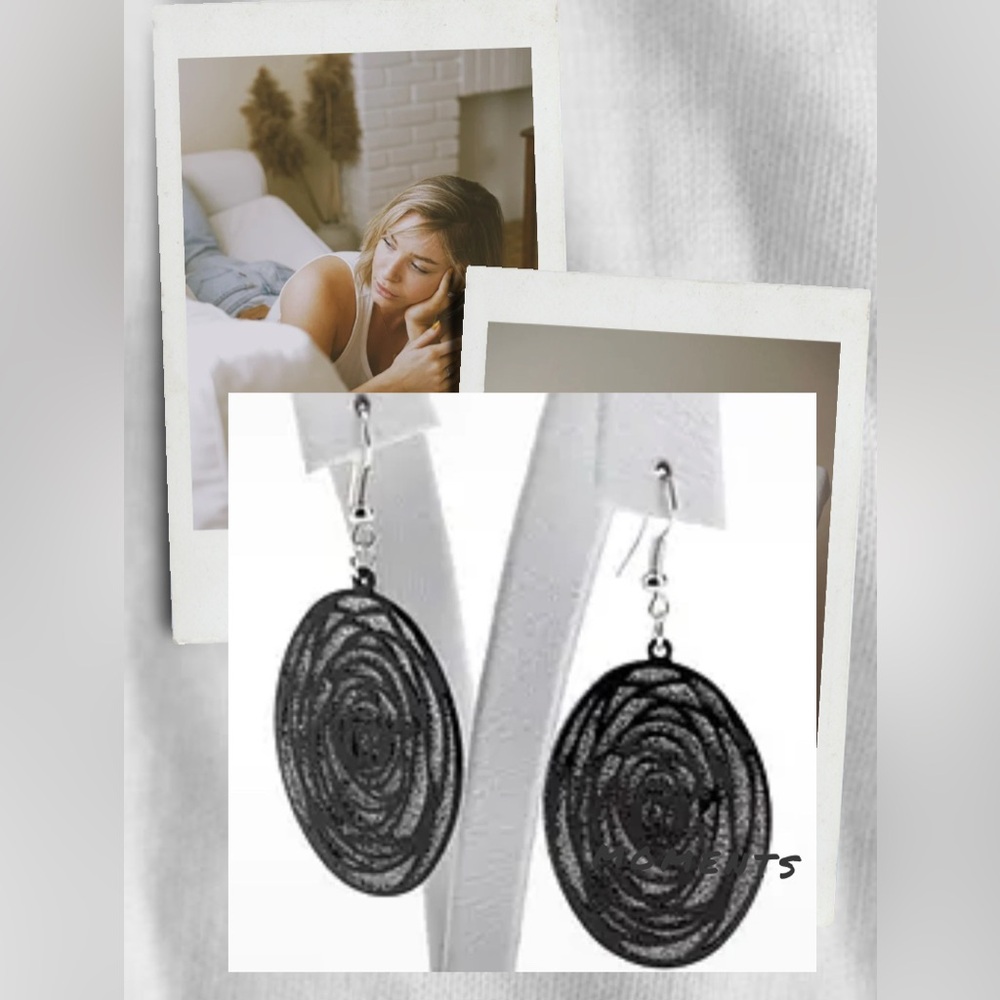 Elegant Black and Silver Swirl Earrings